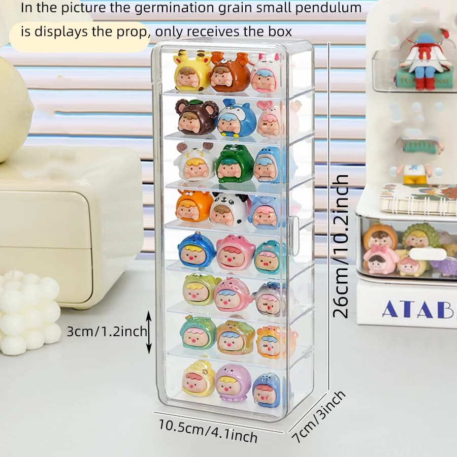 Une boîte de rangement multicouche anti-poussière avec une jolie petite vitrine et une boîte aveugle