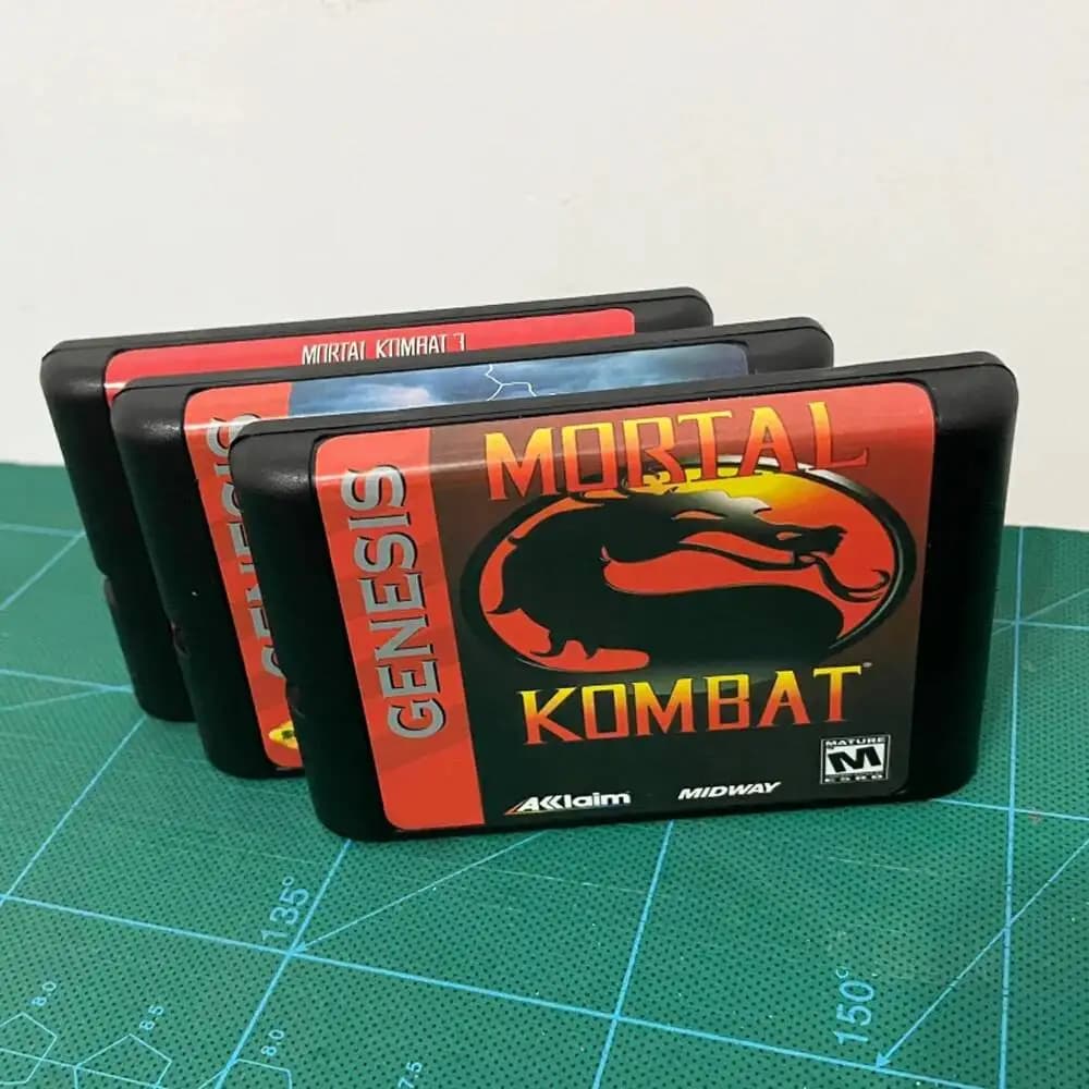 Nouveauté Mortal Kombat 1 2 3 Étiquettes US Cartouche de jeu 16 bits MD pour Sega Mega Drive pour Ge