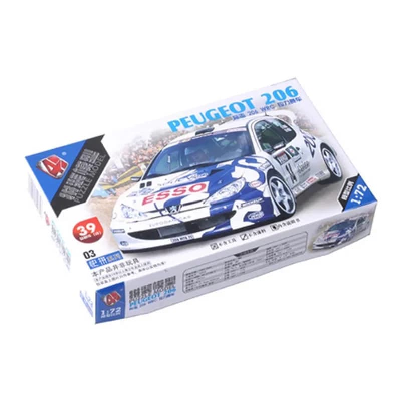 Voiture de rallye classique WRC, modèle 4, simulation de structure interne, détails assemblés, ornem