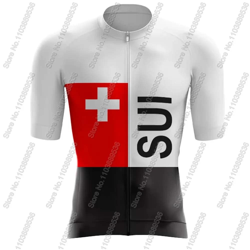 Ensemble Maillot et Cuissard Cycliste Équipe Nationale Suisse 2026 – Tenue Homme Manches Courtes Vél