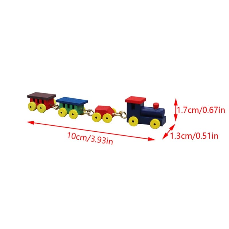 Petit ornement de train de voiture en bois de Noël, micro paysage, cadeau de nouvel an, voitures min