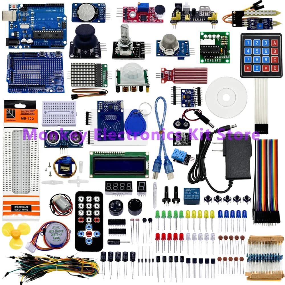 Le Kit le plus complet pour le projet de programmation de carte arduino Uno/R3, laboratoire électron