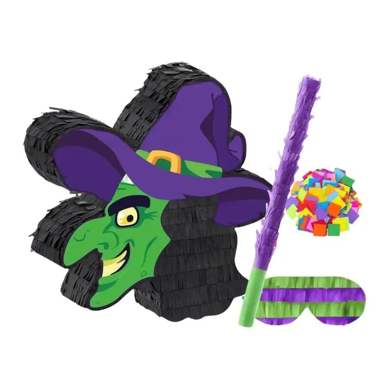 G6KF Piñatas sorcière d'halloween pour jeu frappe bonbons, décoration fête artisanale en papier sûr,