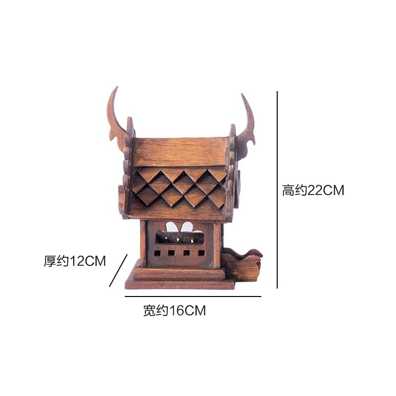 Ornement de maison sculpté en bois massif écologique, fait à la main pur, salon, décor de chambre à