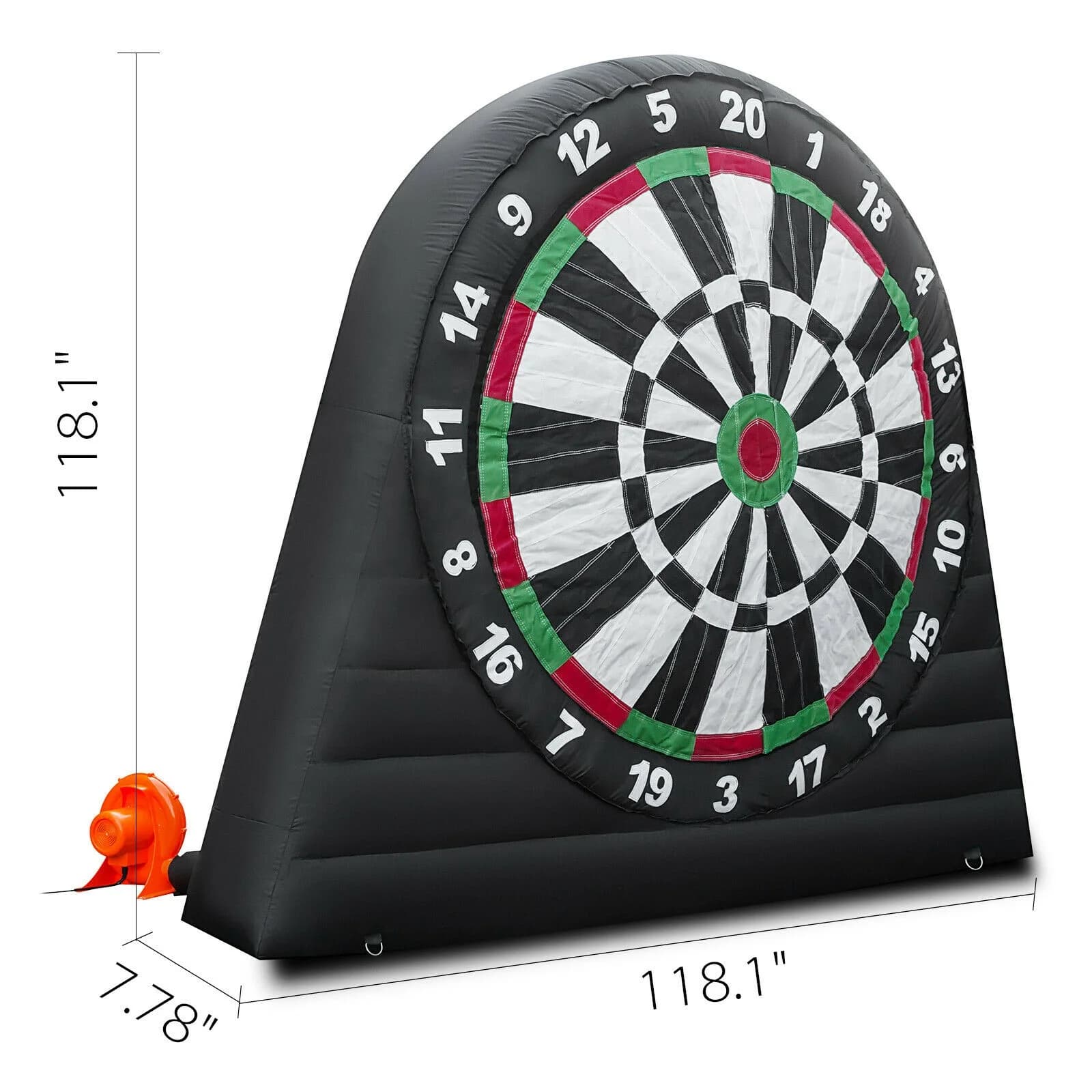 Jeu de fléchettes de football gonflable tendance de 3 mètres avec un ensemble de balles offert