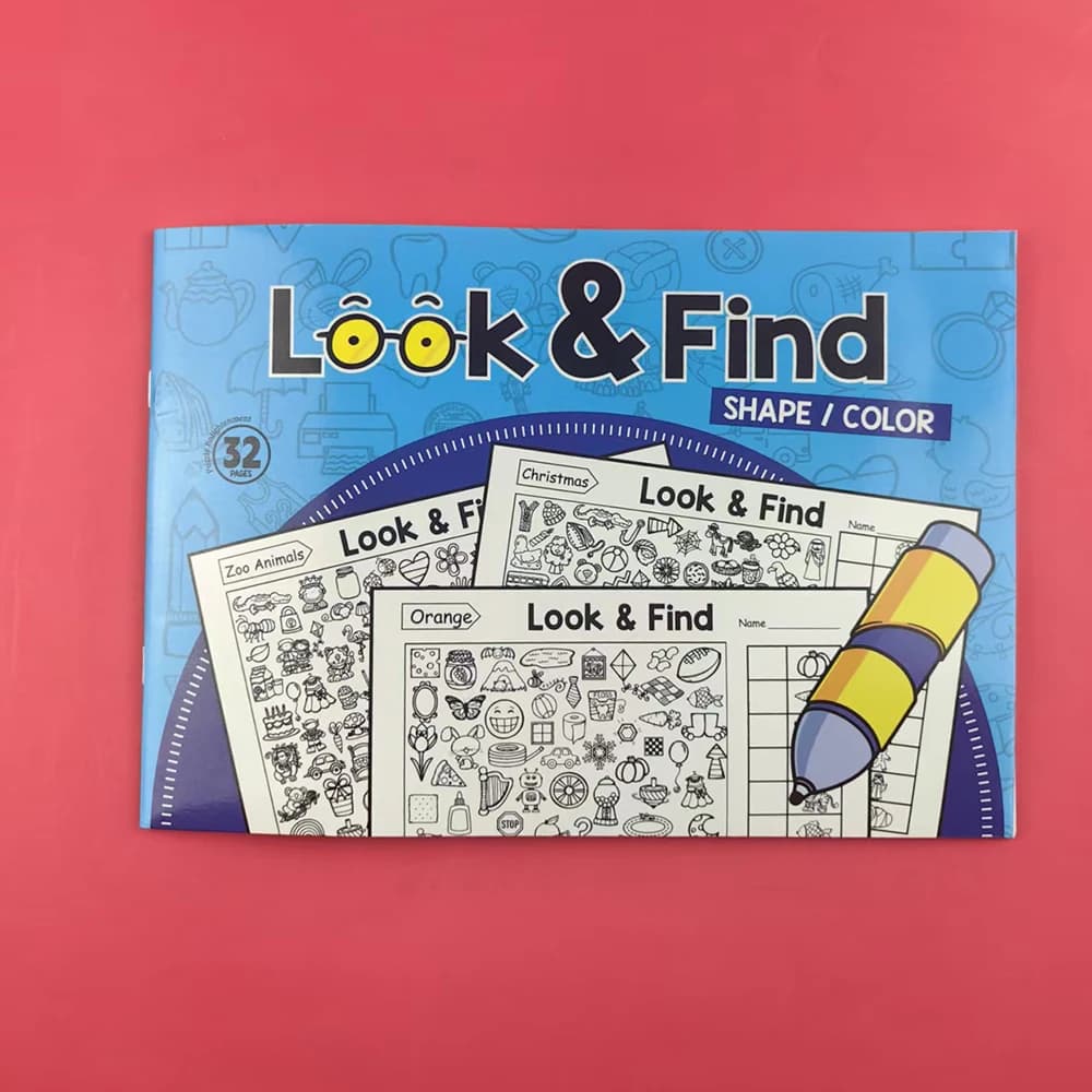 Livre d'activités interactif de mémoire et de reconnaissance des couleurs avec jeux de recherche et