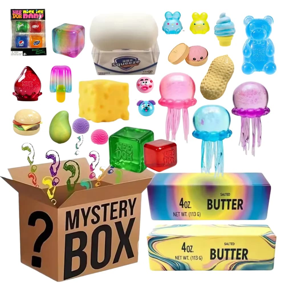 Boîte mystère de jouets anti-stress, Aliments simulés, Jouet anti-stress à presser pour les pieds, J