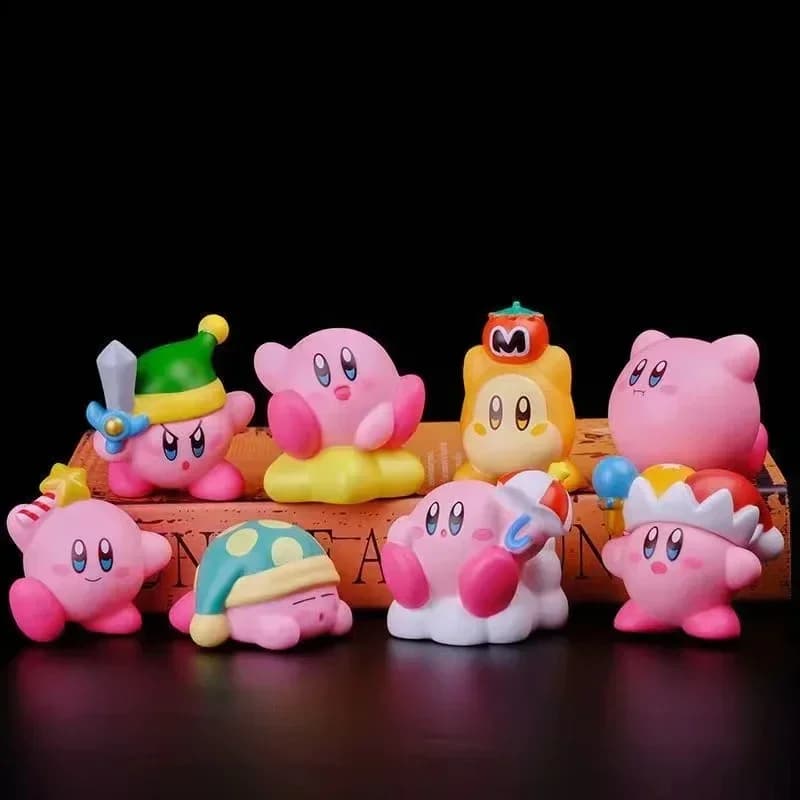 Figurines de dessin animé Star Kirby, 8 pièces/ensemble, figurine mini Kirby rose mignonne, jouet de