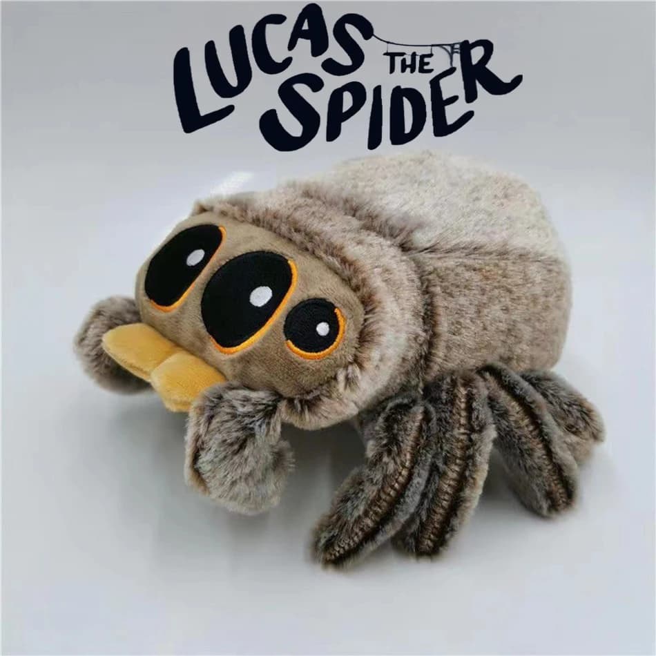Peluche mignonne de l'araignée Lucas, 18 cm, araignée sauteuse kawaii, poupée en peluche, peluches d