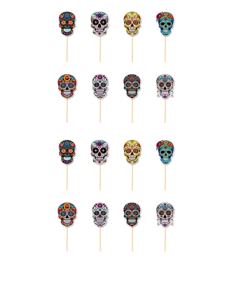 Inserts de gâteau de décoration de fête sur le thème mexicain, jour de la fréquence, desserts, nouve