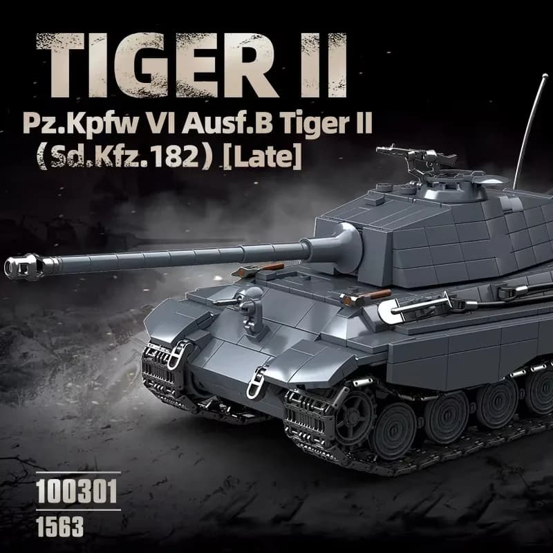 1563PCS Army The King Tiger Heavy Tank Sd.Kfz. 182 blocs de construction, voiture blindée sur chenil