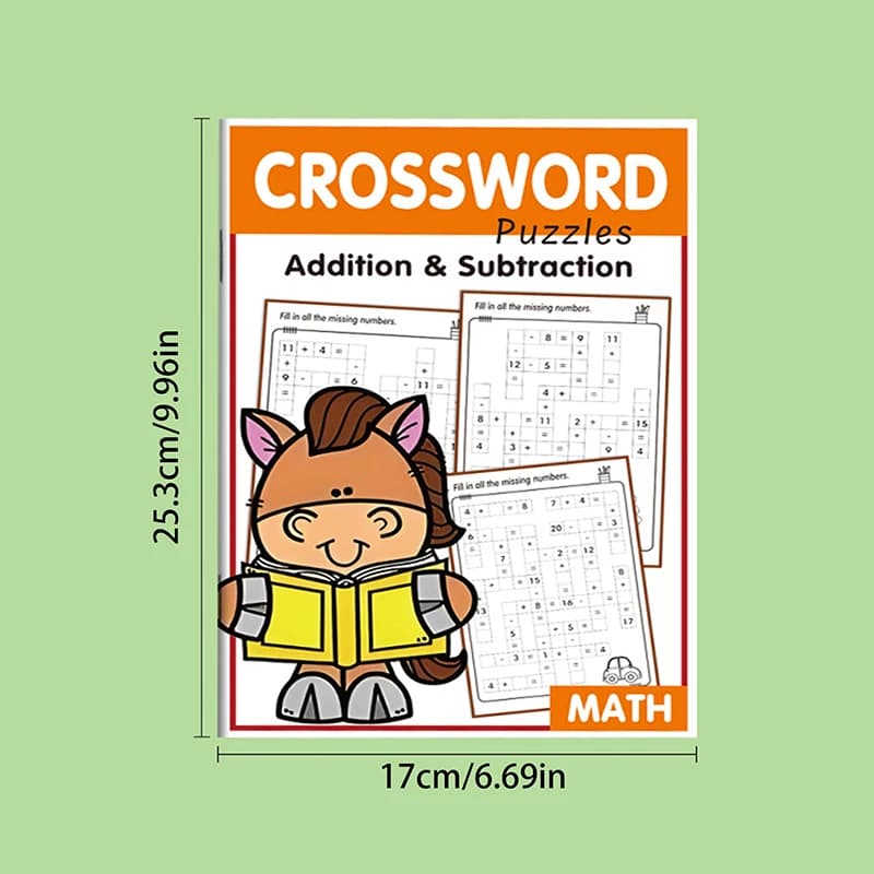 Cahier d'exercices d'addition et de soustraction de mots croisés mathématiques-jeu éducatif de casse