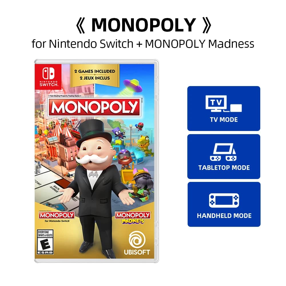 Offres de jeux Nintendo Switch - MONOPOLY + MONOPOLY Madness - Support TV Table Palm Game Mode