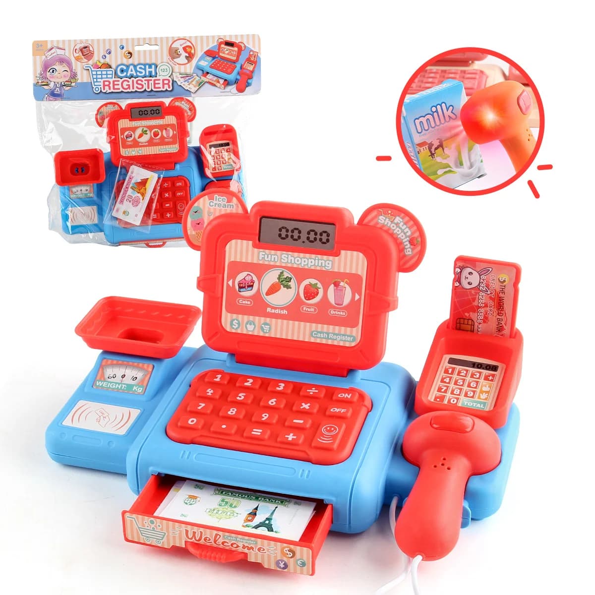 Simulation Shopping maison de trésorerie jouets jeu électronique éclairage et effets sonores superma