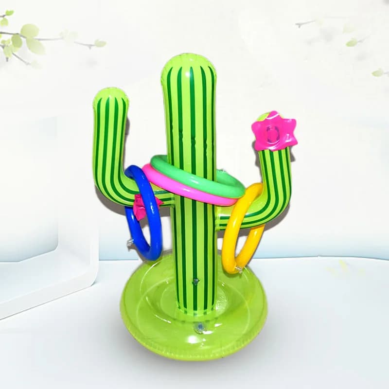Jeu de lancer d'anneau de Cactus gonflable, ensemble de jouets pour la plage d'été, décoration de fê