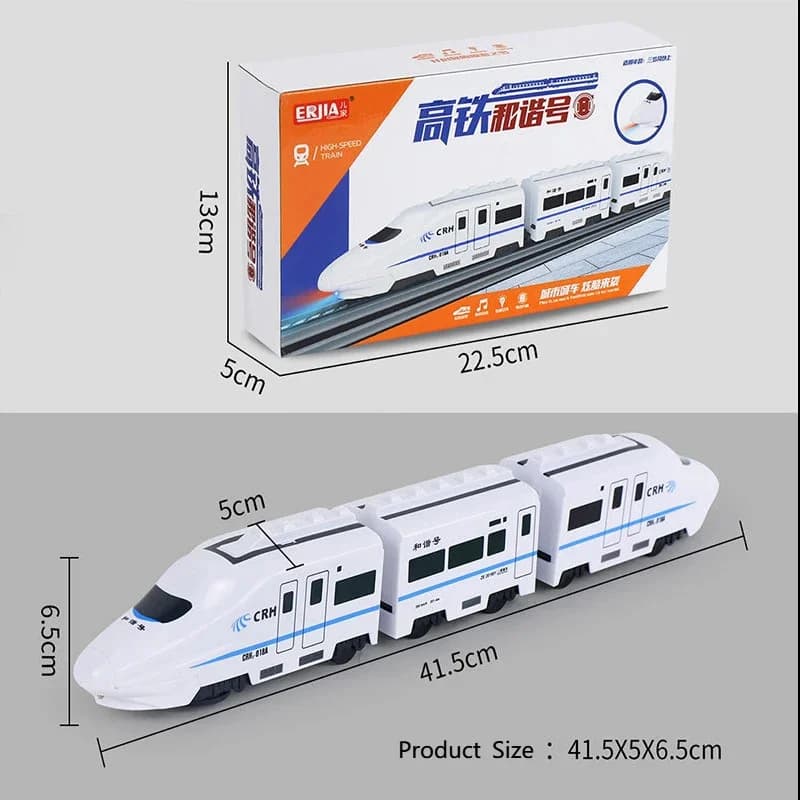 Train ferroviaire à grande vitesse pour enfants, jouet de voiture électrique, modèle de lumière sono