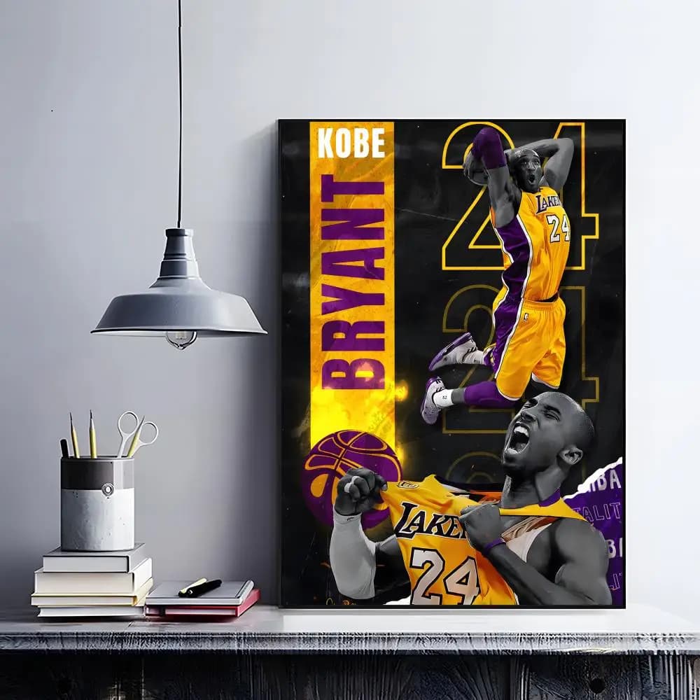 Affiche d'art rétro pour la décoration de restaurant et de bar, Bryant Sports Legend K-Kobe Bryant