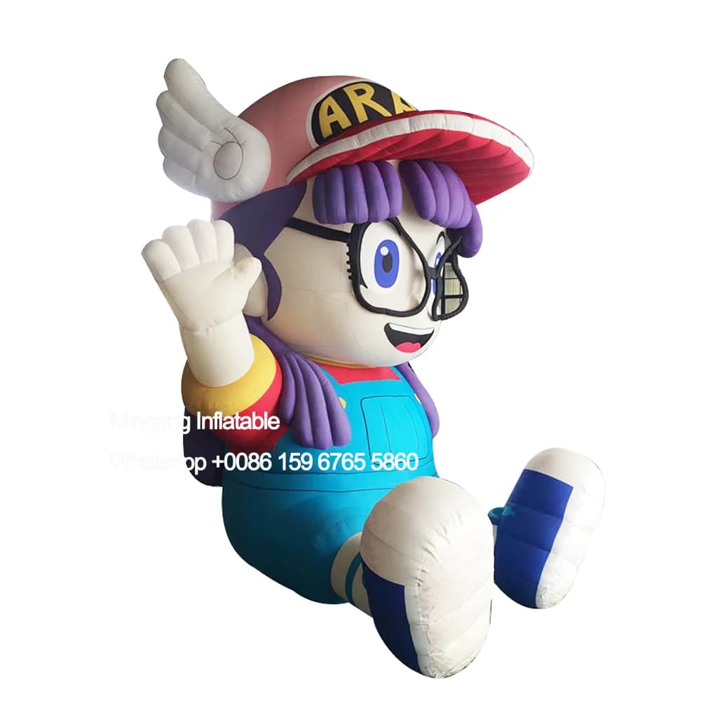 Mascotte gonflable pour la publicité d'événements, modèle de personnage bleu, garçon et fille mignon