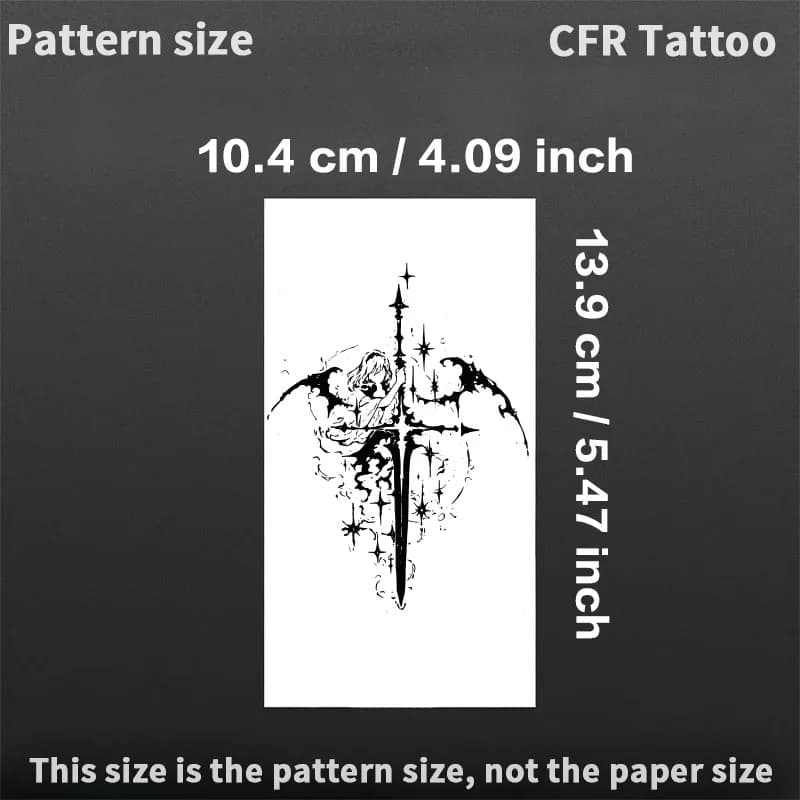 Tatouages temporaires imperméables dessin animé épéiste jus de plantes autocollants de tatouage femm
