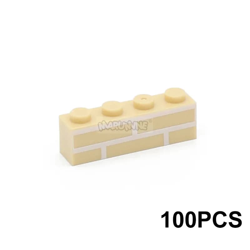 Marumine MOC Idea – blocs de Construction muraux en briques, 1x4, 100 pièces, compatibles avec 15533