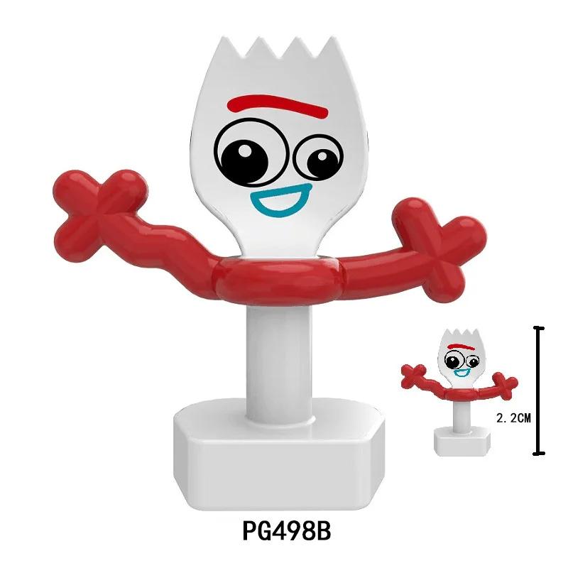 Figurines de construction en blocs de Toy Story : Slinky Dog, Bulleye, Losto, Forky, Buzz Lightyear,