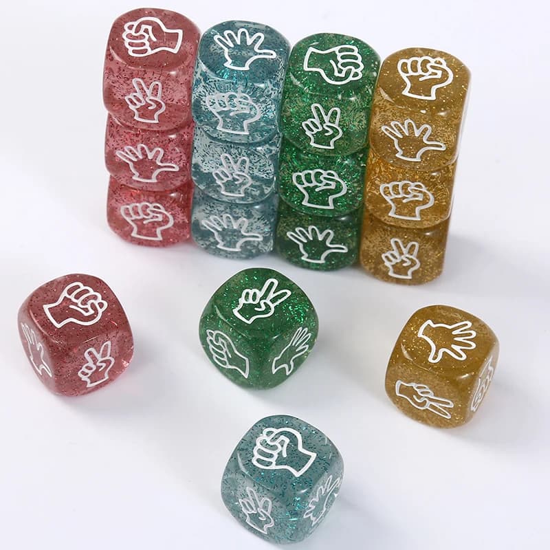 Ciseaux en papier de roche, 24 pièces, dés de jeu de 20MM, jouets de loisirs pour deviner les doigts