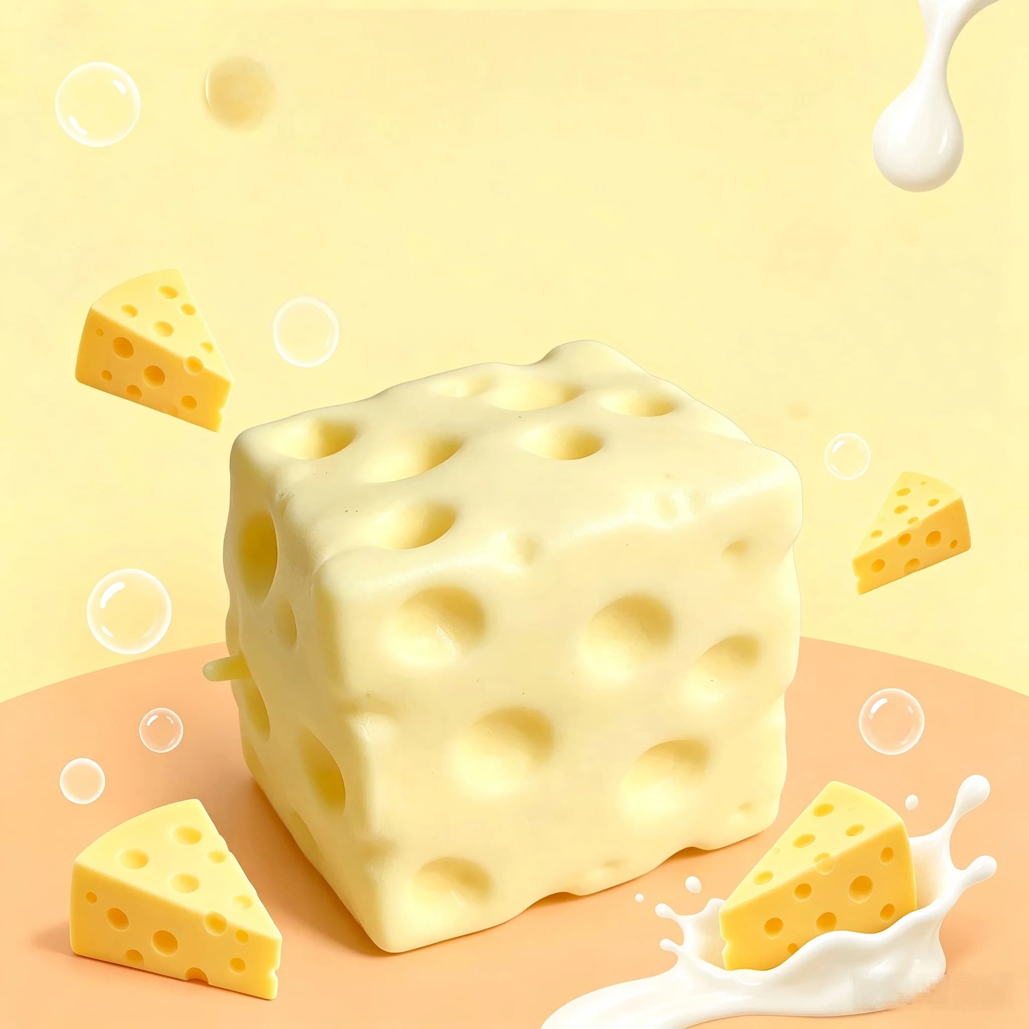 Jouet anti-stress Vaseline Cheese Squishy, jouet à presser réaliste en forme de fromage troué, jouet