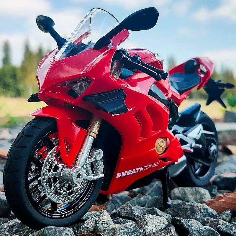 Modèle de moto de course tout-terrain en alliage Panigale V4S 1:12, jouet de simulation, modèle de m