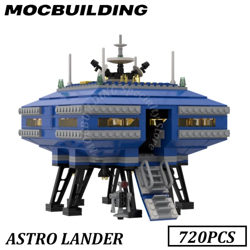 Space Lander-décennie s de construction MOC, modèle Spacvier, briques d'affichage, jouets de constru