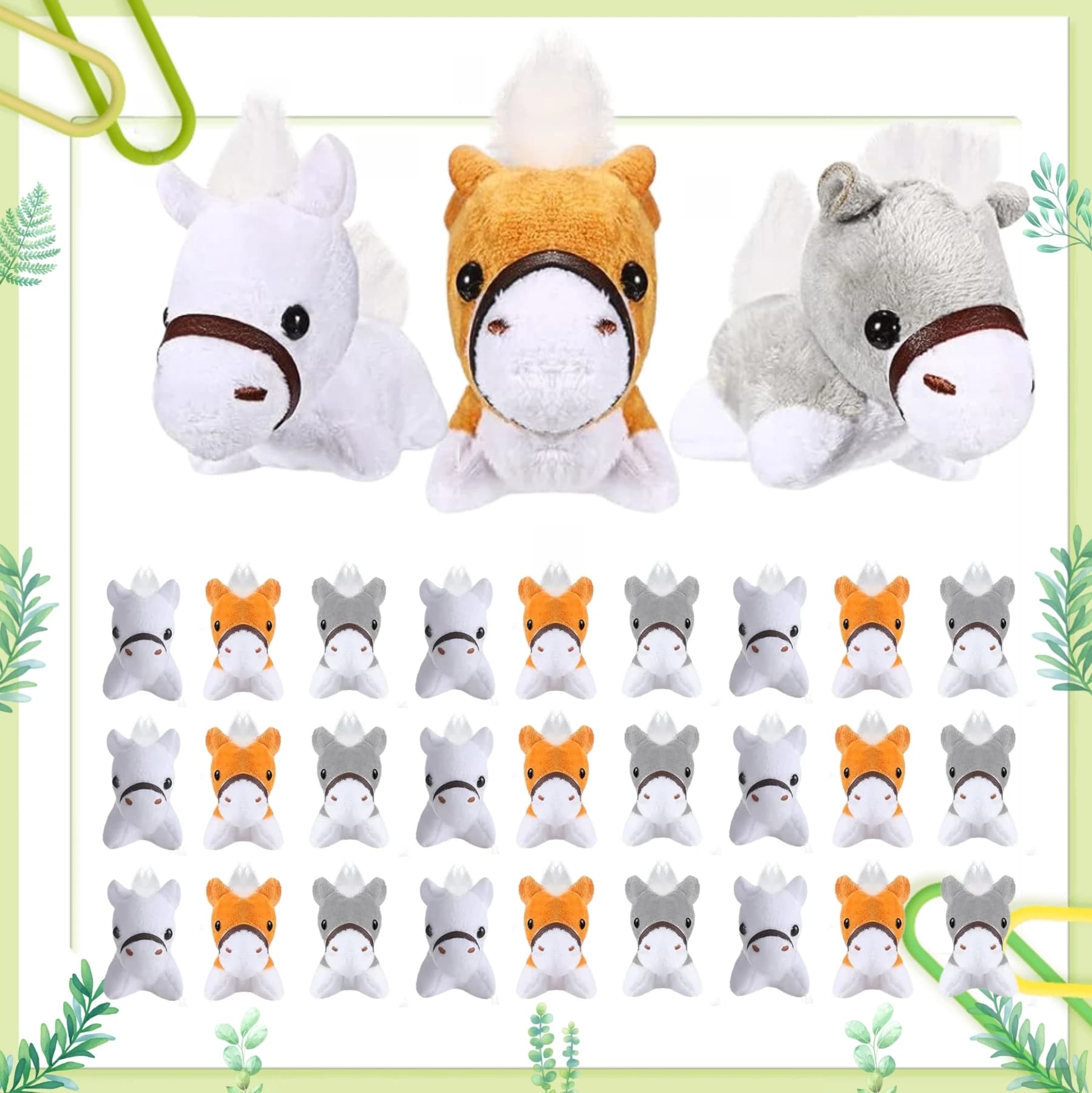 Lot de 12 à 96 chevaux en peluche, jouets en vrac, animaux en peluche, cadeaux de fête sur le thème