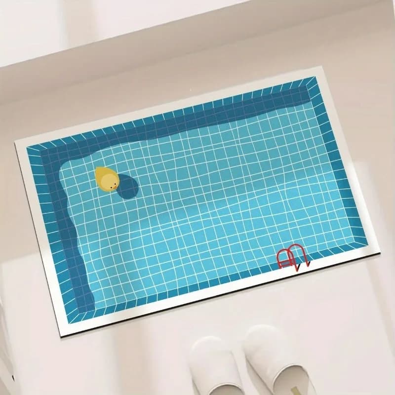 Tapis de sol antidérapant en caoutchouc pour salle de bain, tapis absorbant l'eau et à séchage rapid