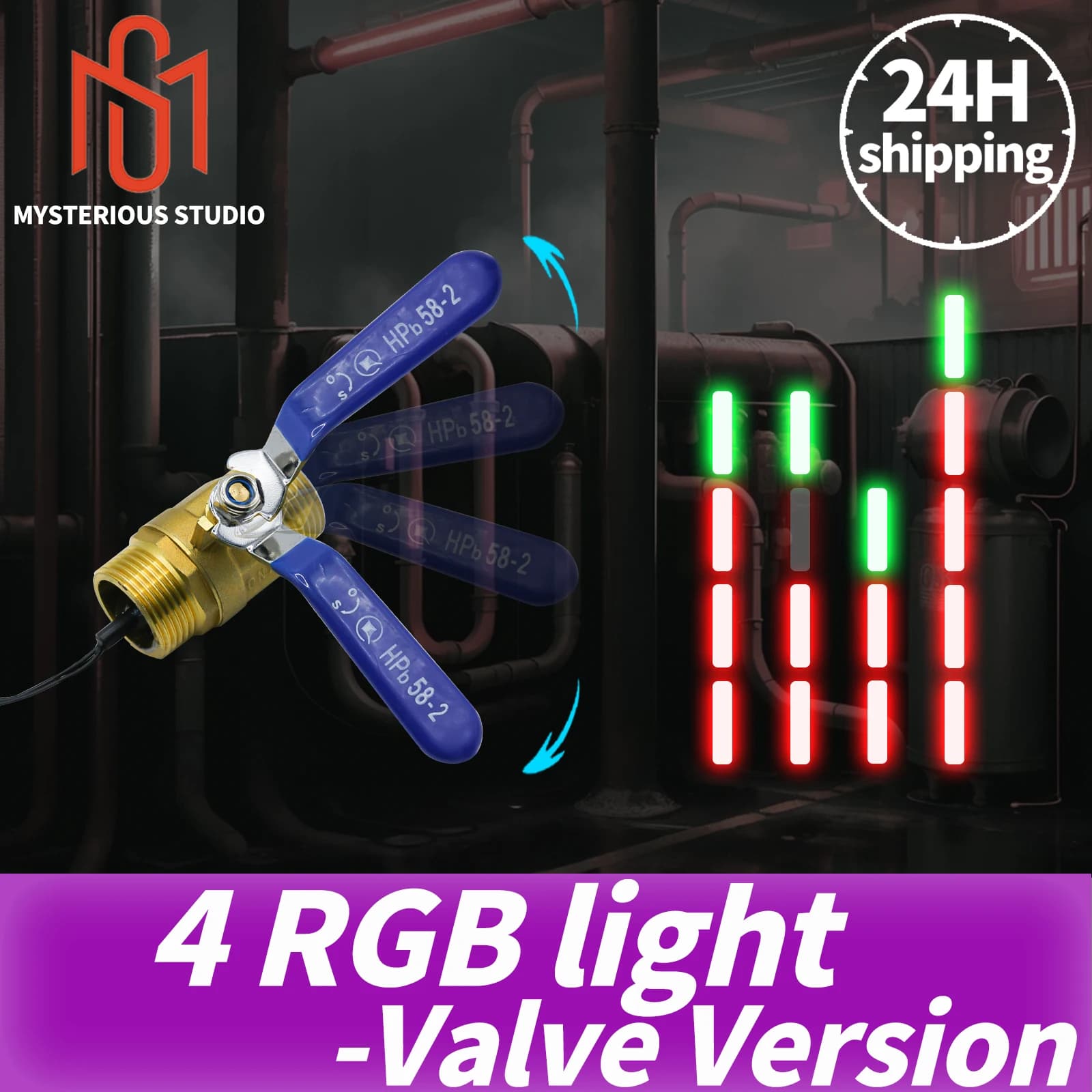 Accessoires de jeu d'évasion Mysterious Studio Escape Room, puzzle électronique, 4 bandes lumineuses