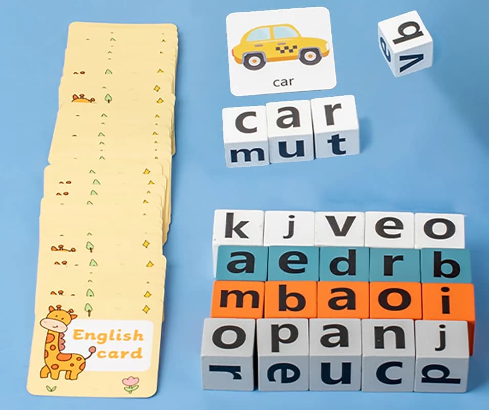 Puzzle 3D en bois, pensée spatiale, jeux de logique d'imagination, jouet de mots de sort, jouets édu