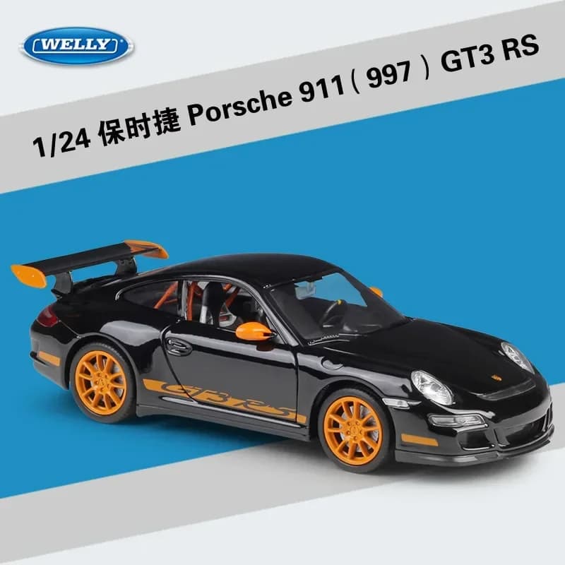 WELLY 1:24 Porsche 911 (997) GT3 RS Simulator, modèle de voiture en alliage moulé sous pression, jou