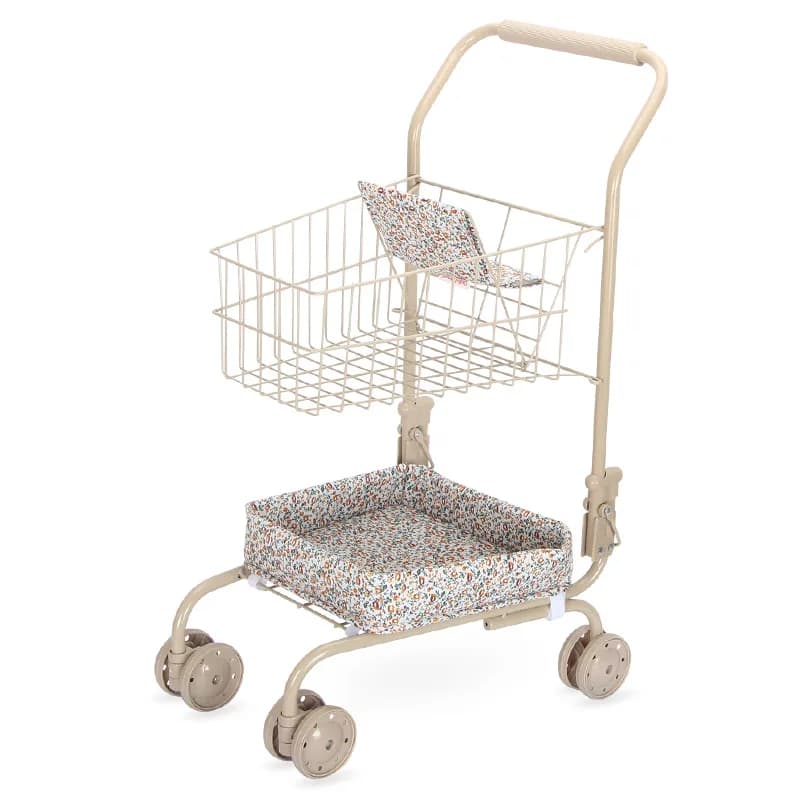 Chariot de courses pliable avec sacs de rangement, maison de poupée, chariot d'épicerie, jeu de simu
