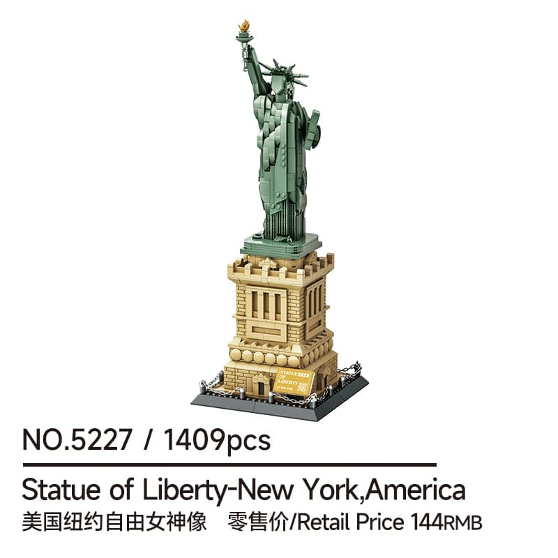 1409 pièces Statue de la Liberté, MOC USA. Jouet d'architecture pour la décoration de la maison, kit