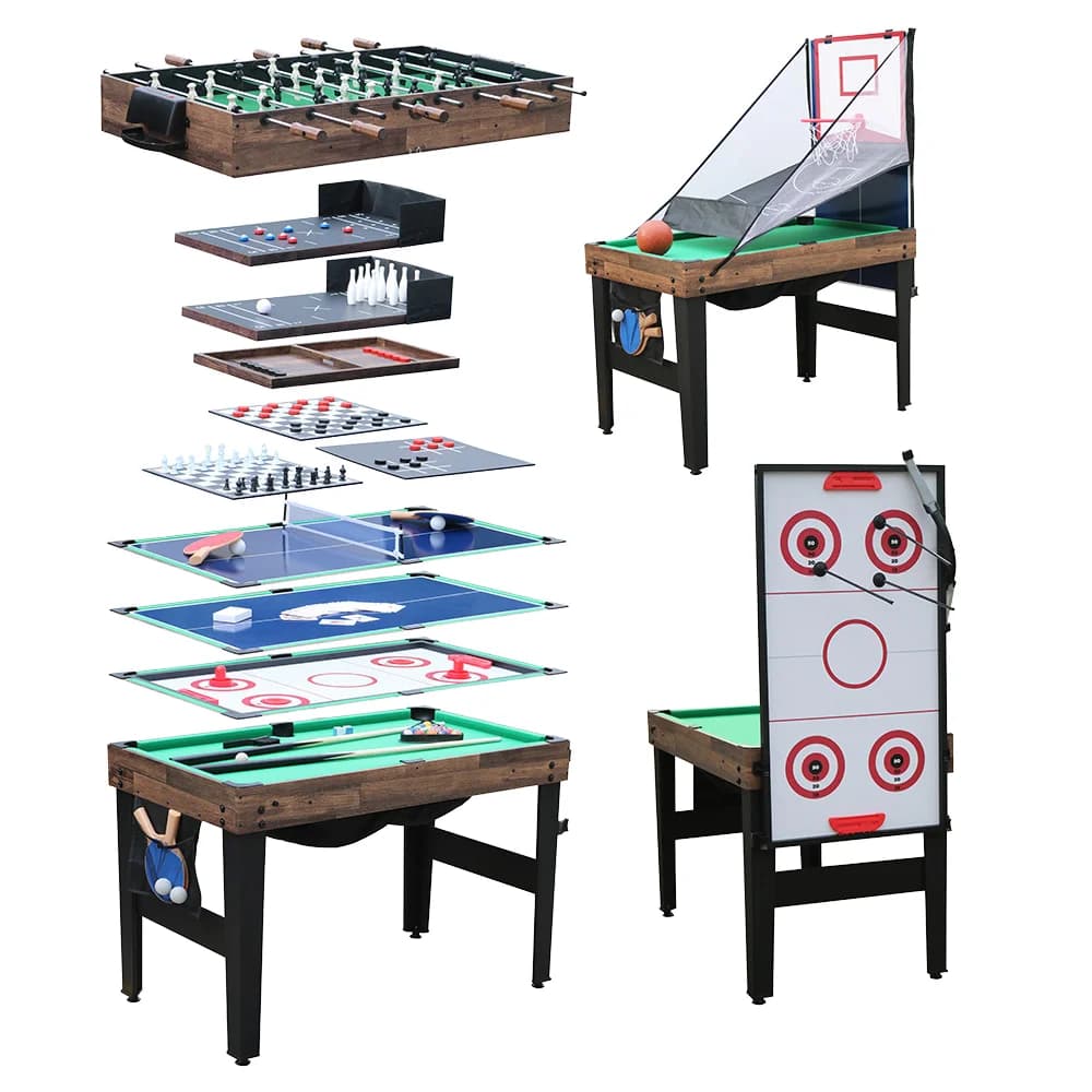 Table de jeu en bois multifonction 13 en 1, haute qualité, pour la maison et l'école, jeux de puzzle