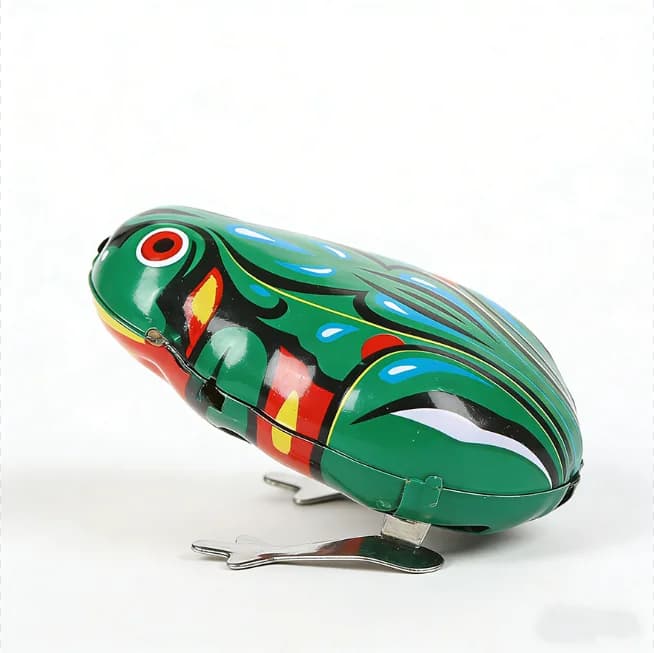 Jouets classiques pour enfants : Horloges en fer, grenouilles sauteuses, souris, poulets – Jeux de c