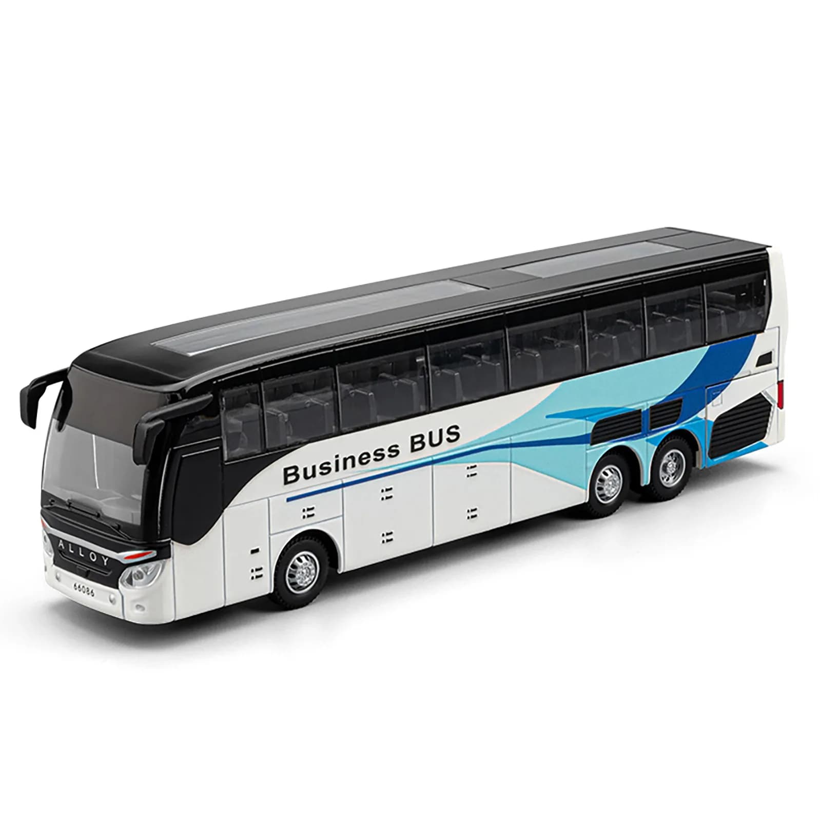 Modèle de voiture en alliage de bus monocouche, entreprise de simulation 1: 30, éclairage de rebond