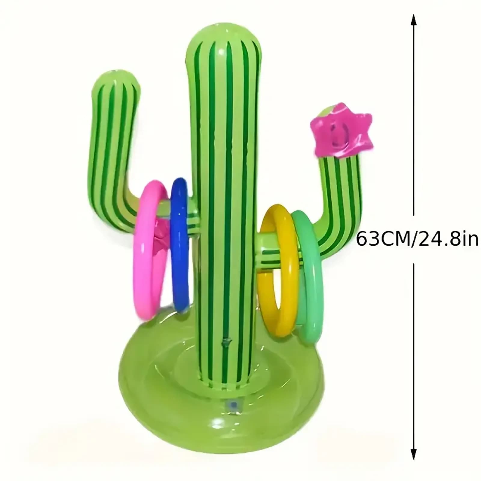 Jeu de lancer d'anneaux gonflables en forme de cactus pour la plage, les fêtes estivales, la décorat