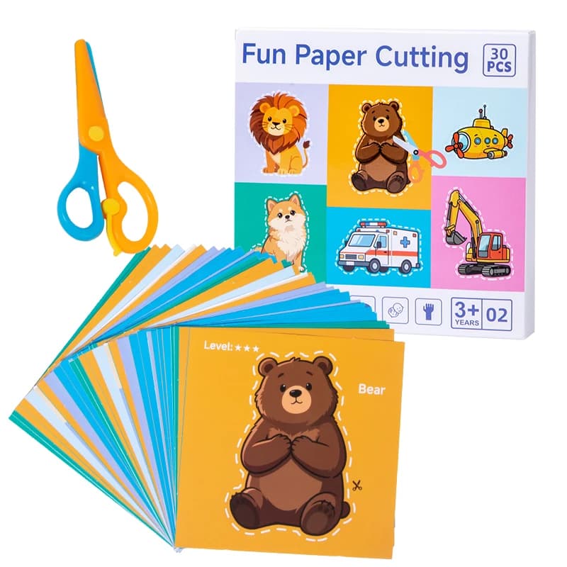 Coupe de papier amusante spécifique pour la maternelle, modèles de dessins animés, ciseaux à rebond