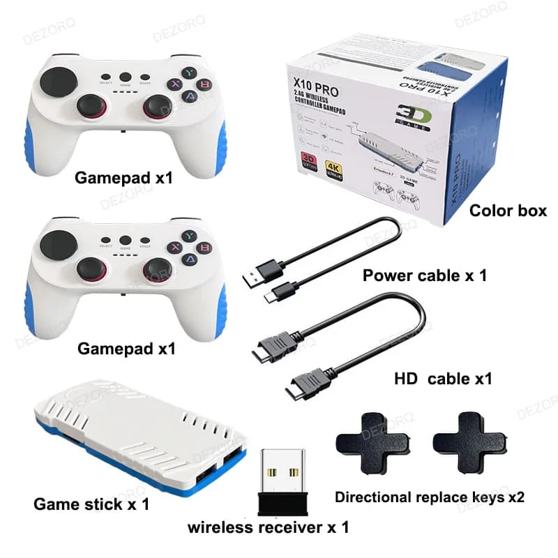 X10 Pro rétro Console de jeu bâton classique jeux vidéo bâton avec 50 émulateurs 50000 jeux S905x3 T