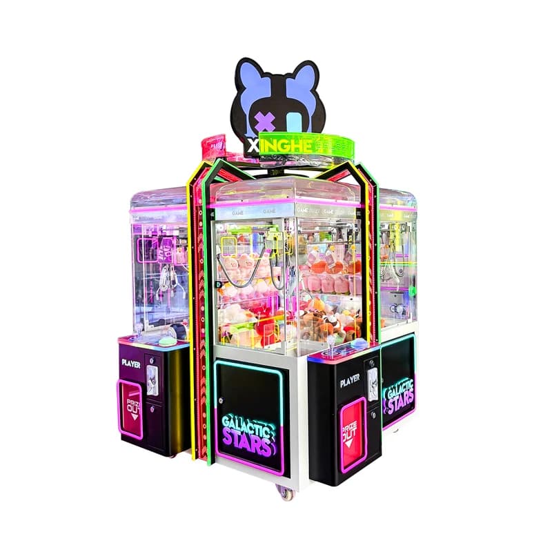 Machine à grue de jeu d'arcade personnalisée pour 4 joueurs, modèle Galaxy Middle Island Boutique, é