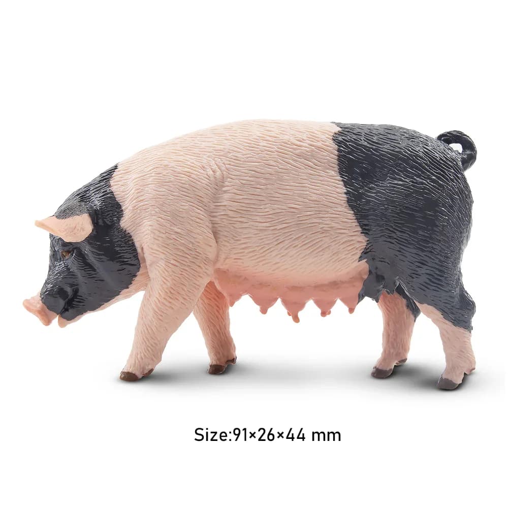Toymany Simulation maman Pietrain cochon ferme modèle Animal jouet Mini Figurines poupées Action Fig
