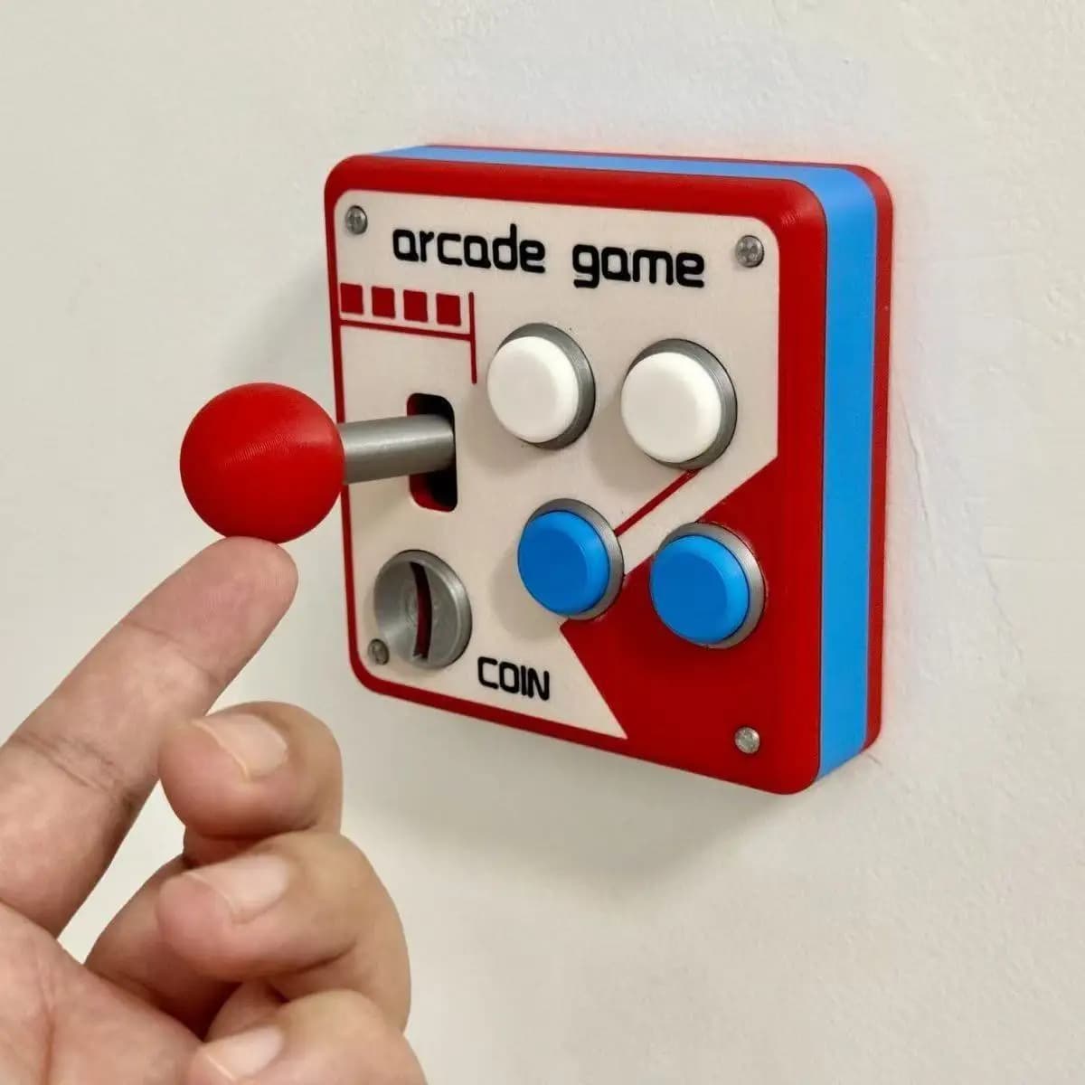 Panneau de commutation lumineux imprimé en 3D style rétro arcade, décoration créative pour interrupt