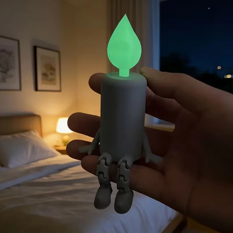 Figurine de bougie lumineuse, bougie de simulation phosphorescente, ornement de bureau, nouveauté av