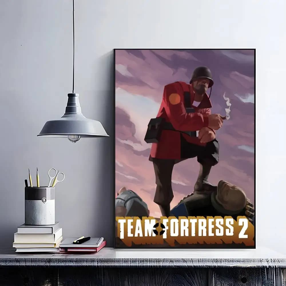 Jeu t-team forteresse 2 affiche HD art mur collant étanche maison salon chambre bar décoration esthé