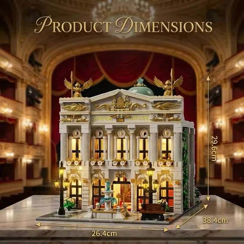 Kit de construction modulaire créatif de l'Opéra avec éclairage, Architecture urbaine, Modèle à asse