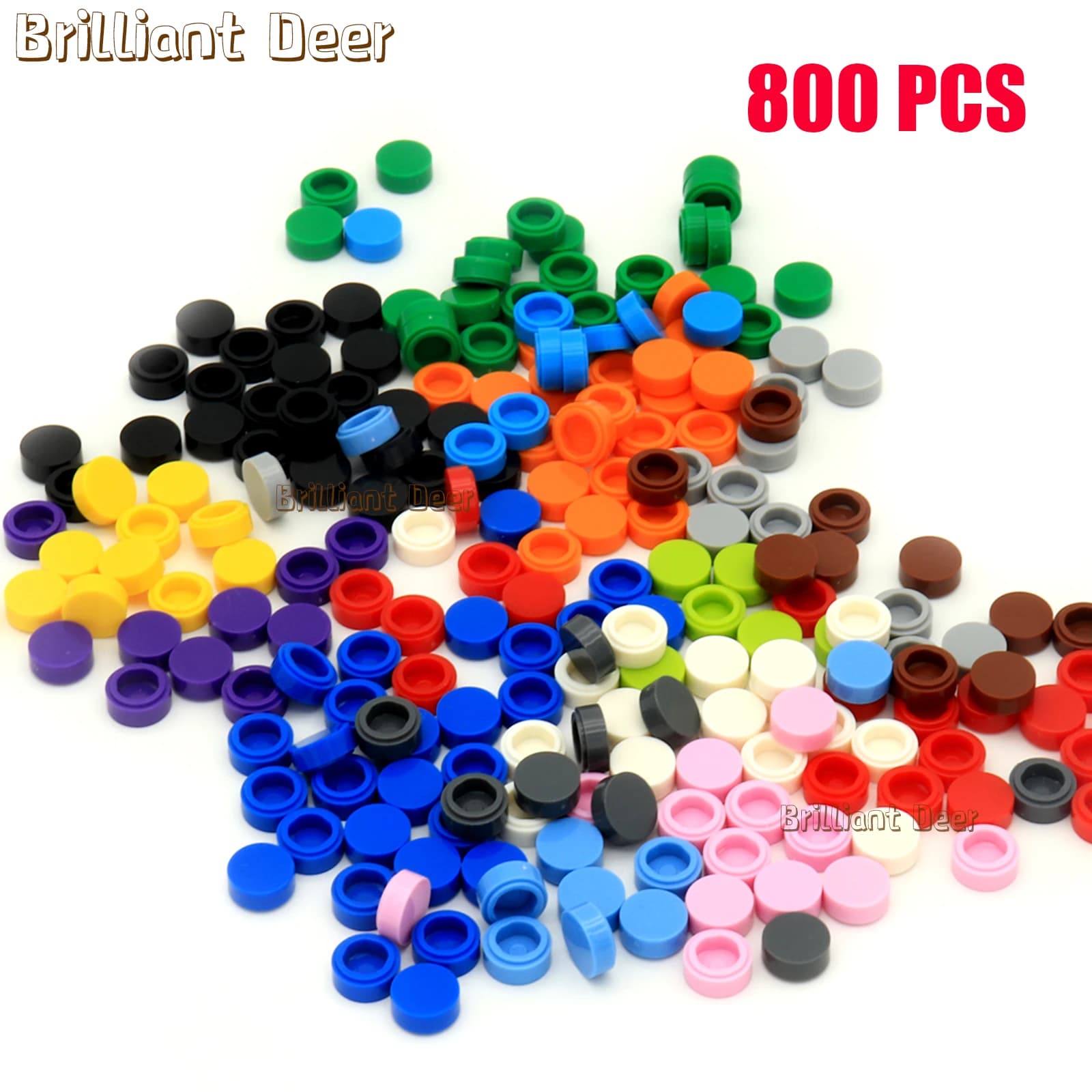 800 pièces carrelage plat 1x1 points briques rondes 35381 98138 MOC bricolage blocs de construction