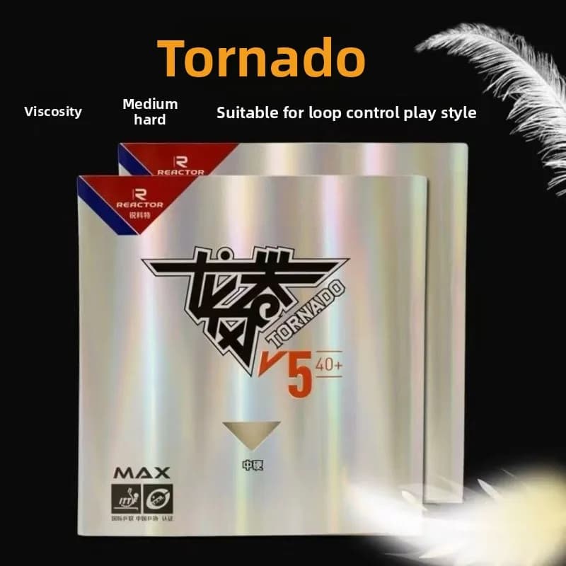 Revêtement en caoutchouc pour raquette de tennis de table Tornado V5, kit d'entraînement en caoutcho